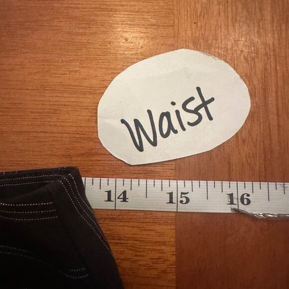 Vintage IZ Beyer Brown Pinstripe Wide-Leg Pants Buttoned Back Pockets Belt loops - Picture 4 of 7